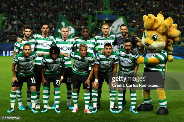 Sporting initial team during the UEFA Champions League match between Sporting CP and Olympiakos Piraeus at Estadio Jose Alvalade on November 22, 2017...