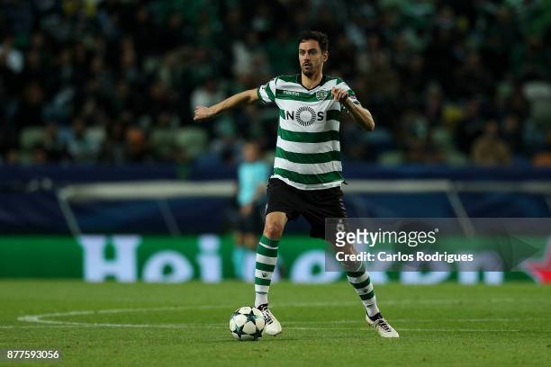 Sporting CP defender Andre Pinto from Portugal during the UEFA Champions League match between Sporting CP and Olympiakos Piraeus at Estadio Jose...