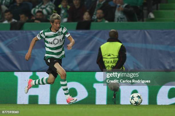 Sporting CP defender Fabio Coentrao from Portugal during the UEFA Champions League match between Sporting CP and Olympiakos Piraeus at Estadio Jose...