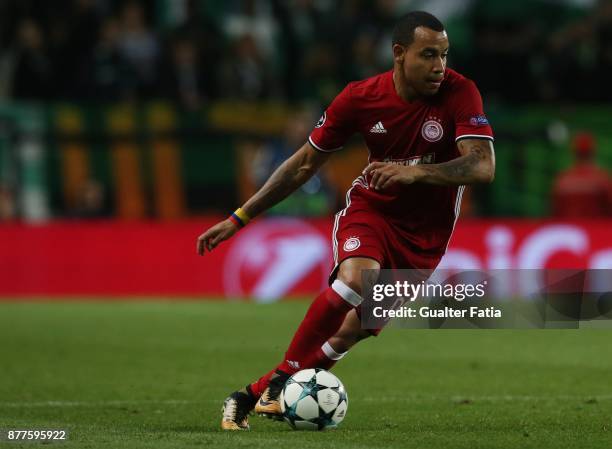 Olympiakos Piraeus midfielder Felipe Pardo from Colombia in action during the UEFA Champions League match between Sporting Clube de Portugal and...