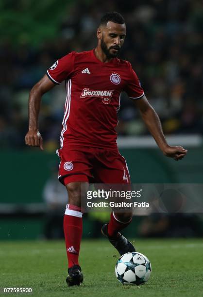 Olympiakos Piraeus midfielder Alaixys Romao from Tongo in action during the UEFA Champions League match between Sporting Clube de Portugal and...