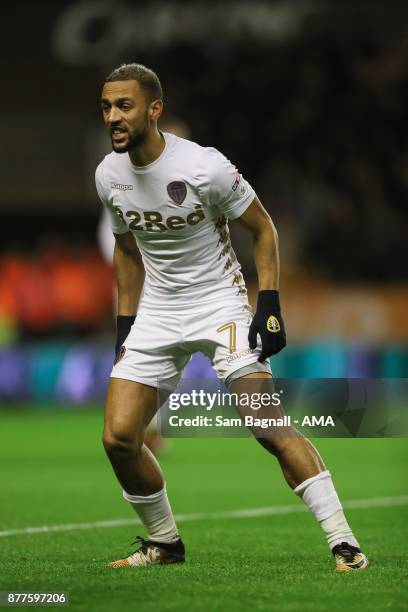 Kemar Roofe of Leeds United during the Sky Bet Championship match between Wolverhampton and Leeds United at Molineux on November 22, 2017 in...