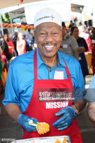 Billy Davis Jr. Is seen at the Los Angeles Mission Thanksgiving Meal for the homeless at the Los Angeles Mission on November 22, 2017 in Los Angeles,...