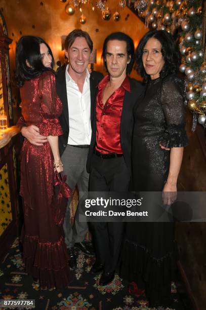 Susie Cave, Brian Message, Nick Cave and Alex Adamson attend the Nick Cave & The Bad Seeds x The Vampires Wife x Matchesfashion.com party at Loulou's...