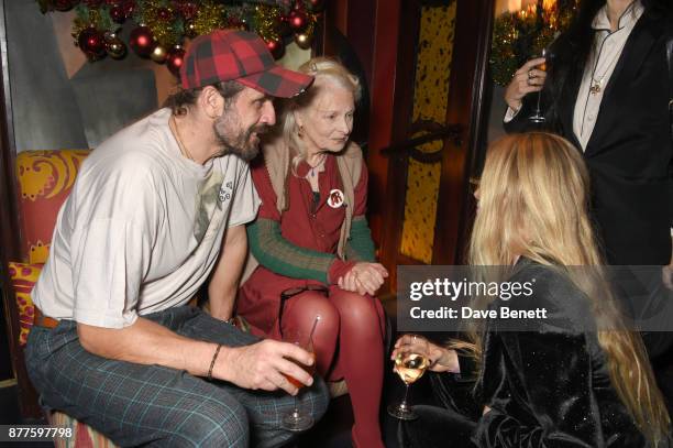 Andreas Kronthaler, Vivienne Westwood and Laura Bailey attend the Nick Cave & The Bad Seeds x The Vampires Wife x Matchesfashion.com party at...