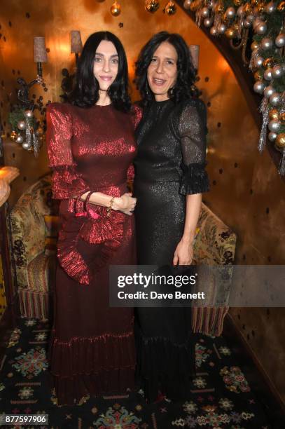 Susie Cave and Alex Adamson attend the Nick Cave & The Bad Seeds x The Vampires Wife x Matchesfashion.com party at Loulou's on November 22, 2017 in...