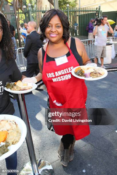 Sherri Shepherd is seen at the Los Angeles Mission Thanksgiving Meal for the homeless at the Los Angeles Mission on November 22, 2017 in Los Angeles,...