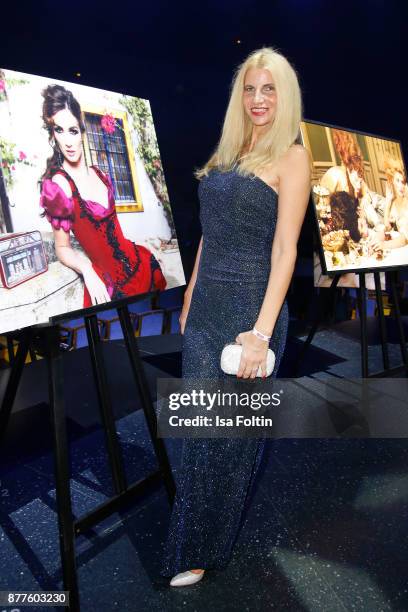 Blogger Tina Ellen during the presentation of the new Lambertz Fine Art Calendar 2018 at Friedrichstadtpalast on November 22, 2017 in Berlin, Germany.