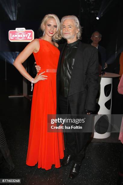 Sarah Knappik and Hermann Buehlbecker during the presentation of the new Lambertz Fine Art Calendar 2018 at Friedrichstadtpalast on November 22, 2017...