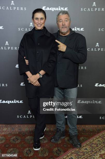 Jasmine Abdellatif Starck and Philippe Starck attends Esquire and Scalpers 10th anniversary party at the Palacio de Santa Coloma on November 22, 2017...