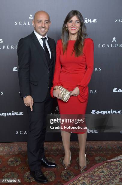 Oscar Ribot and guest attend Esquire and Scalpers 10th anniversary party at the Palacio de Santa Coloma on November 22, 2017 in Madrid, Spain.