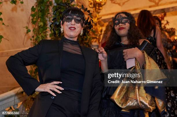 Rossy de Palma and her daugther Luna Mary attend to the Dior Ball party at Santona Palace on November 22, 2017 in Madrid, Spain.