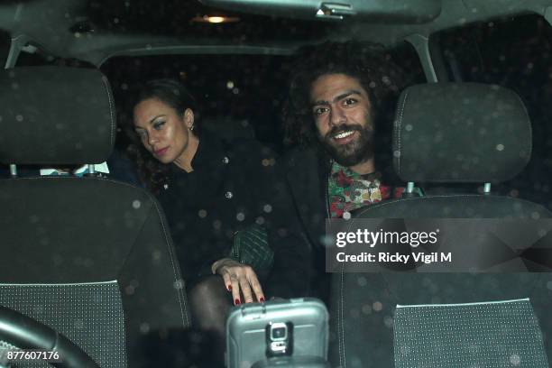 Lilly and Noah Gabriel Becker seen leaving C restaurant in Mayfair after celebrating Boris Becker's 50th birthday party on November 22, 2017 in...