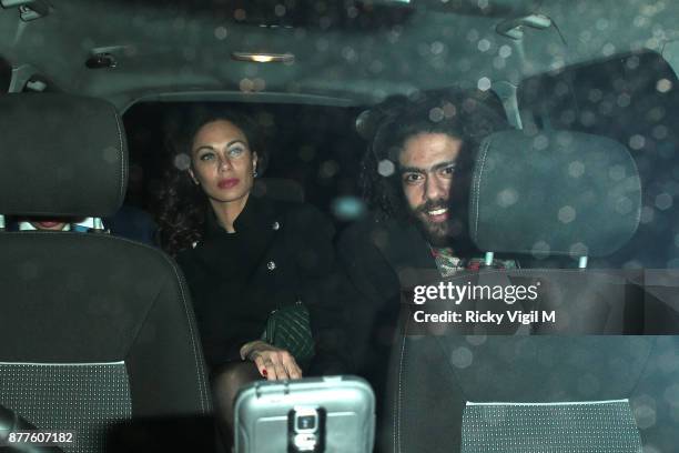 Lilly and Noah Gabriel Becker seen leaving C restaurant in Mayfair after celebrating Boris Becker's 50th birthday party on November 22, 2017 in...