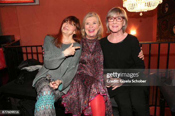 Katja Ebstein, Jutta Speidel and Heidelinde Weis during the 'Josef und Maria' premiere at "Komoedie" theatre on November 22, 2017 in Munich, Germany.