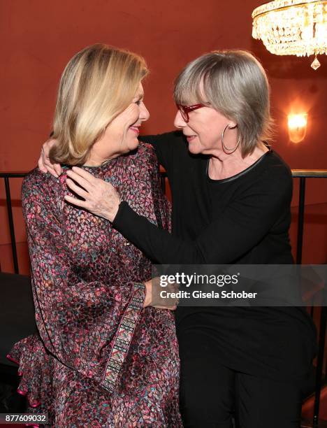 Jutta Speidel and Heidelinde Weis during the 'Josef und Maria' premiere at "Komoedie" theatre on November 22, 2017 in Munich, Germany.