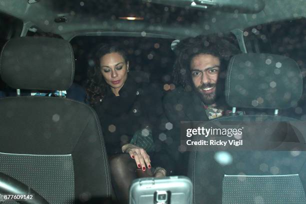 Lilly and Noah Gabriel Becker seen leaving C restaurant in Mayfair after celebrating Boris Becker's 50th birthday party on November 22, 2017 in...