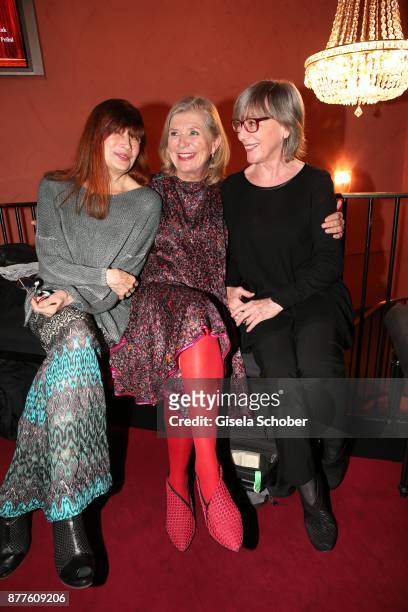 Katja Ebstein, Jutta Speidel and Heidelinde Weis during the 'Josef und Maria' premiere at "Komoedie" theatre on November 22, 2017 in Munich, Germany.