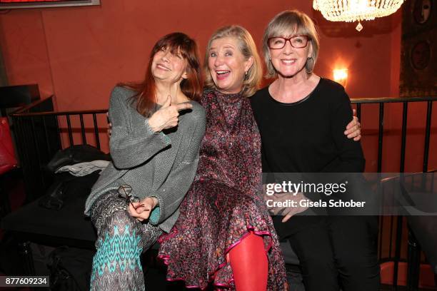 Katja Ebstein, Jutta Speidel and Heidelinde Weis during the 'Josef und Maria' premiere at "Komoedie" theatre on November 22, 2017 in Munich, Germany.