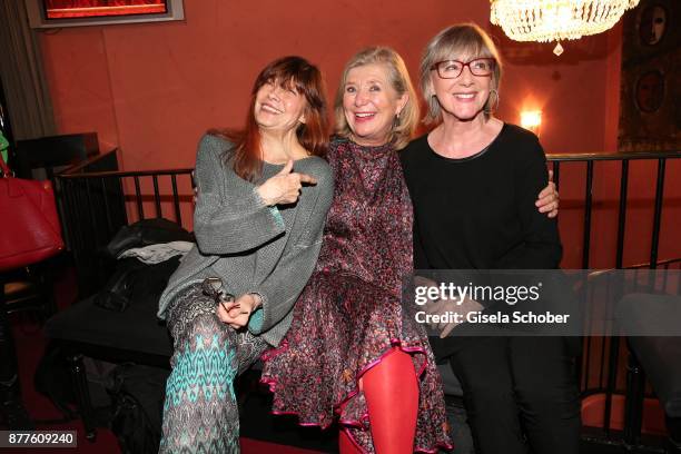 Katja Ebstein, Jutta Speidel and Heidelinde Weis during the 'Josef und Maria' premiere at "Komoedie" theatre on November 22, 2017 in Munich, Germany.