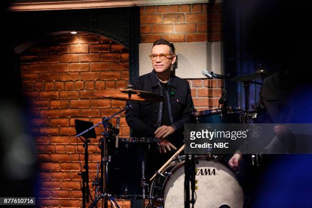 Episode 613 -- Pictured: Drummer Fred Armisen of The 8G Band performs on November 22, 2017 --