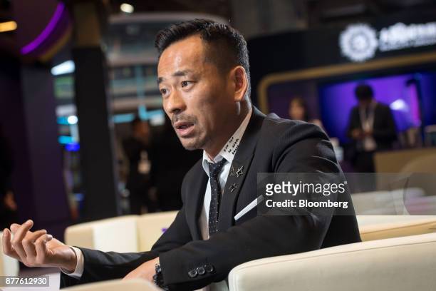 Alvin Chau, founder and chairman of Suncity Group Holdings Ltd., speaks during an interview during the Macau Gaming Show at the Venetian Hotel in...