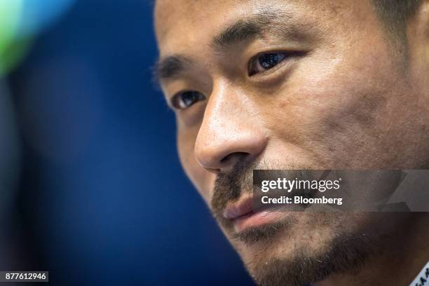 Alvin Chau, founder and chairman of Suncity Group Holdings Ltd., listens during an interview during the Macau Gaming Show at the Venetian Hotel in...