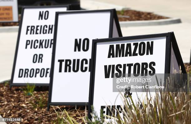 General views of the Amazon Fulfillment Centre on November 23, 2017 in Melbourne, Australia. Amazon Australia started with a 'soft launch' on...