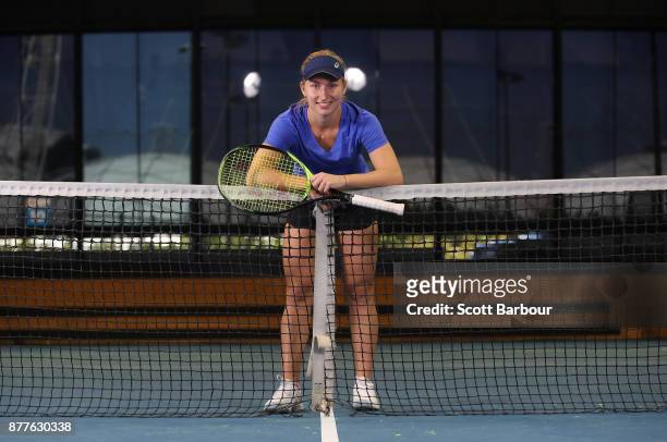 Daria Gavrilova poses for a portrait ahead of next Monday's Newcombe Medal, at Melbourne Park on November 23, 2017 in Melbourne, Australia.