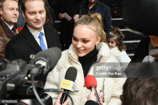 Lily Rose Depp attends Christmas Lights Launch On The Champs Elysees on November 22, 2017 in Paris, France.