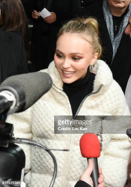 Lily Rose Depp attends Christmas Lights Launch On The Champs Elysees on November 22, 2017 in Paris, France.