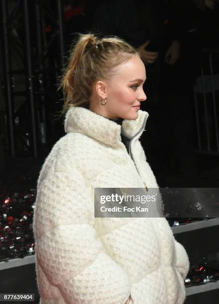 Lily Rose Depp attends Christmas Lights Launch On The Champs Elysees on November 22, 2017 in Paris, France.