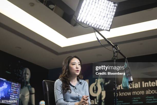 Du Lan, senior vice president at Iflytek Co., speaks during an interview at the company's regional headquarters in Guangzhou, China, on Tuesday, Oct....