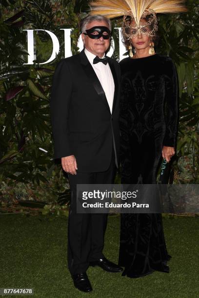Sidney Toledano and Nati Abascal attend Dior Ball photocall at the Santona Palace November 22, 2017 in Madrid, Spain.