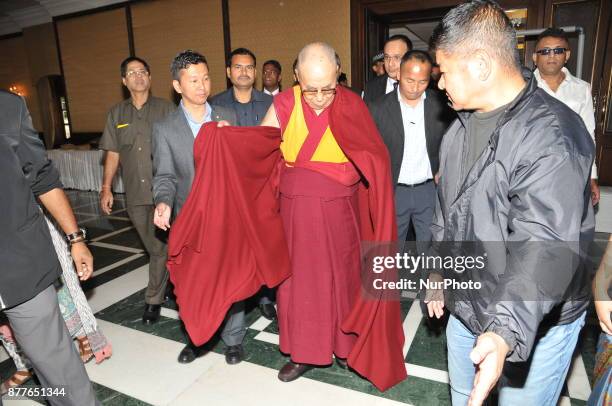 Tribetian holiness Dalai Lama addressed at the Indian Chamber of commerce programme on November 23,2017 in Kolkata,India.