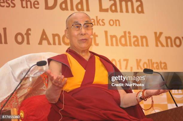 Tribetian holiness Dalai Lama addressed at the Indian Chamber of commerce programme on November 23,2017 in Kolkata,India.