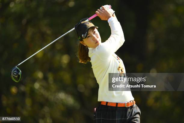 Momoko Ueda of Japan hits her tee shot on the 4th hole during the first round of the LPGA Tour Championship Ricoh Cup 2017 at the Miyazaki Country...