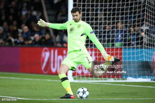 Goalkeeper of Celtic Glasgow Craig Gordon during the UEFA Champions League group B match between Paris Saint-Germain and Celtic FC at Parc des...