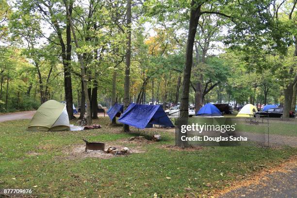 public campground, marblehead, ohio, usa - amusement park ohio stock-fotos und bilder