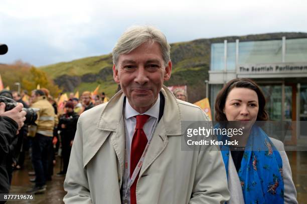 New Scottish Labour leader Richard Leonard after addressing a Fire Brigades Union anti-cuts rally outside the Scottish Parliament, on November 23,...