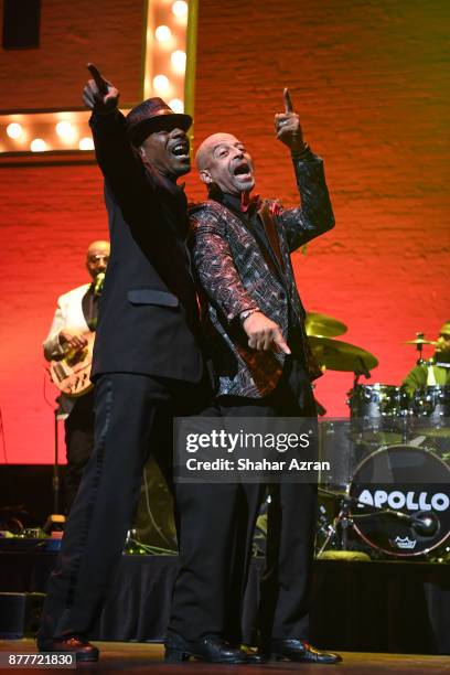 To R: CP LACEY and DJ Jess perform during Amateur Night At The Apollo: Super Top Dog at The Apollo Theater on November 22, 2017 in New York City....