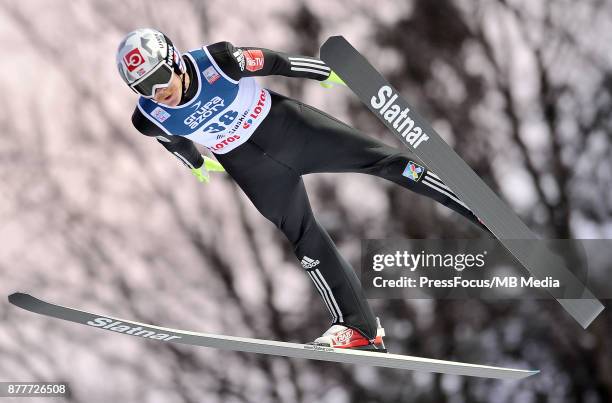 Johansson Robert of Norway competes in the individual competition during the FIS Ski Jumping World Cup on November 19, 2017 in Wisla, Poland. "n