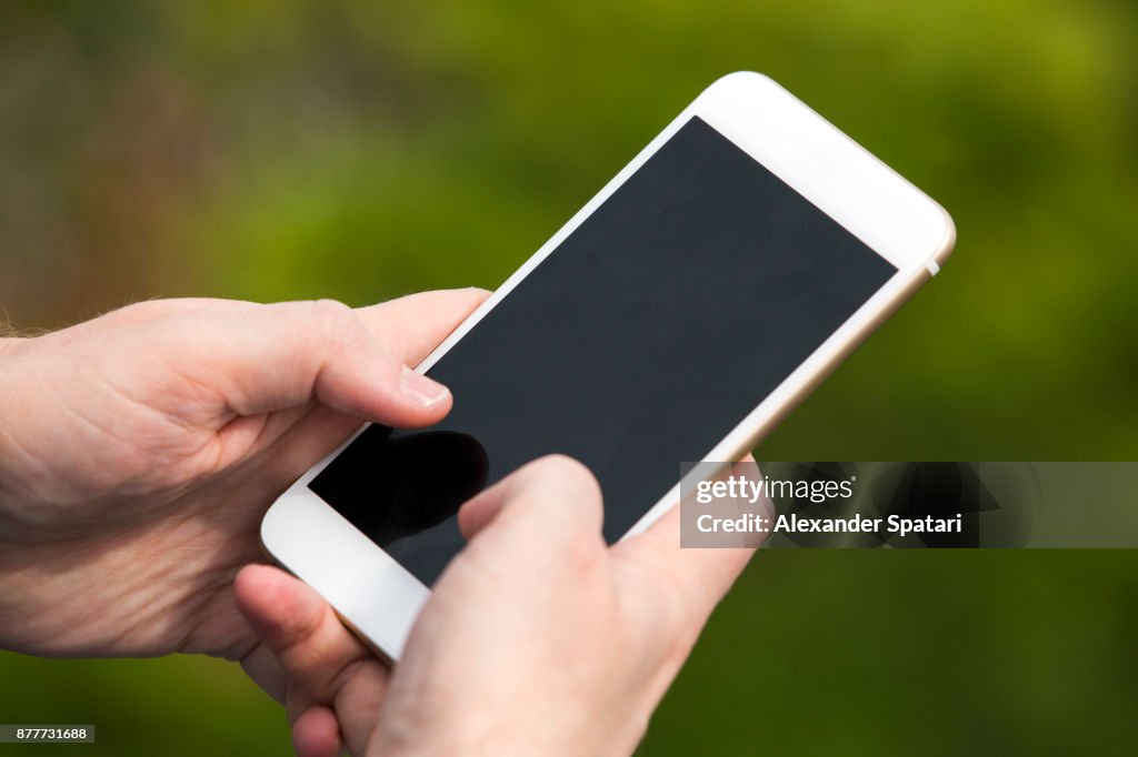 Close Up Of Hands Using Smartphone High-Res Stock Photo - Getty Images