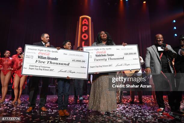 1st Place Winner Michelle Brooks-Thompson, Child Star of Tomorrow 1st place winner William Alexander and Amateur Night Producer Marion J Caffey...