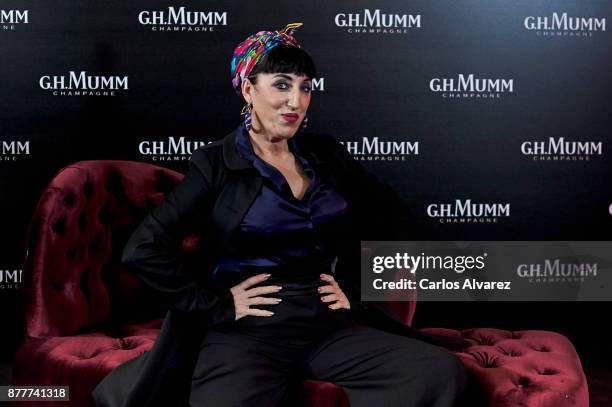 Actress Rossy de Palma attends the opening of the 'House Of G.H. Mumm' on November 23, 2017 in Madrid, Spain.