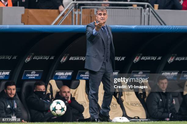 Coach Senol Gunes of Besiktas JK during the UEFA Champions League group G match between Besiktas JK and FC Porto on November 21, 2017 at the Vodafone...