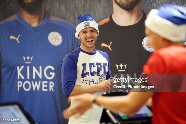 Ben Chilwell during the Leicester City Christmas video shoot at King Power Stadium Complex on November 01 , 2017 in Leicester, United Kingdom.