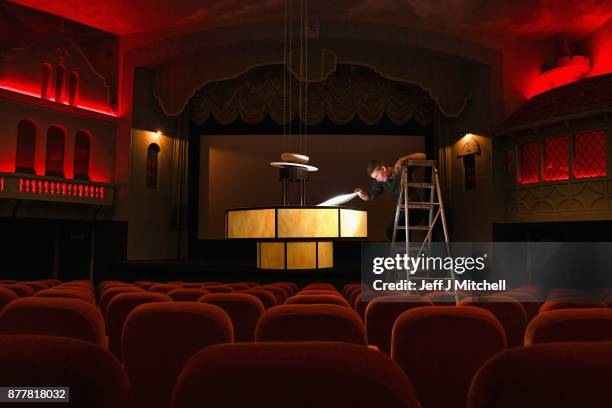 Ellen Mainwood general manager, of the category A listed Campbeltown Picture House, checks a light in the main auditorium on November 23, 2017 in...