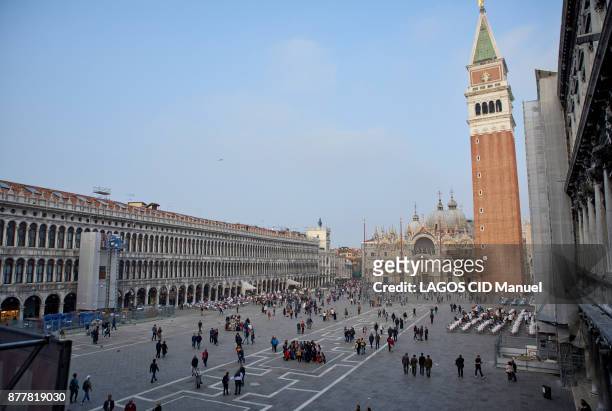 Venice, thanks to the mecenat of the company Generali the renovation of St Mark's Place and the Procuraties in Venice on October 18, 2017. View of...