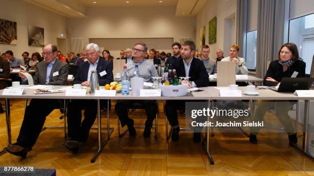 Herbert Roesch, Alfred Vianden, Frank Schmidt, Thomas Hitzlsperger and Silke Pump during the Annual Conference For Social Responsibility at...